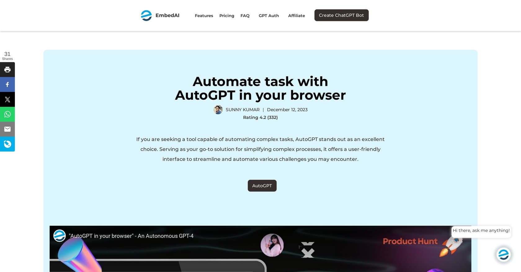 AutoGPT screenshot