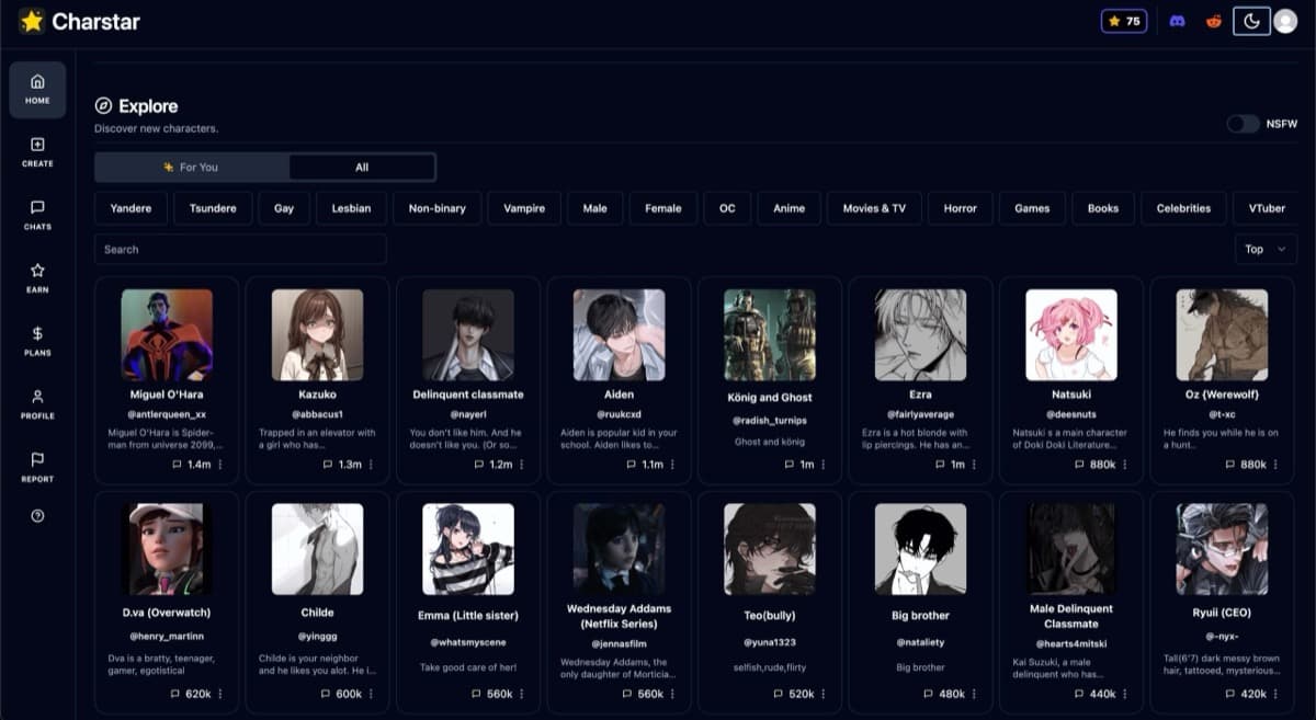 Charstar AI screenshot