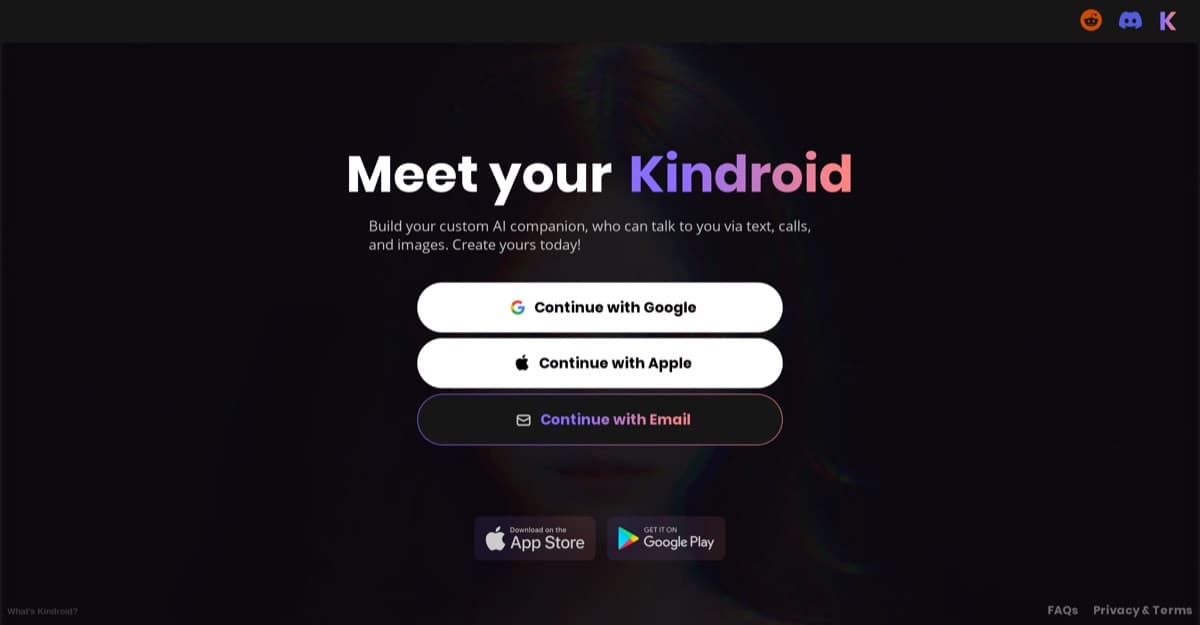 Kindroid screenshot